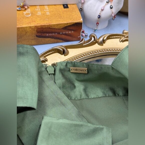 🆕 CULT GAIA 🧿 NWOT Marizia Silk-Dupioni Mini Dress, Calla Lilly Green Sz US 6 - Picture 13 of 16